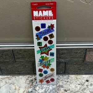 NEW / SEALED Hambly Studios Vintage Prismatic Name Stickers - SCOTT